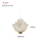 GobekUsa Gold Mesh Grid Ceiling Chandelier: Dimmable LED Indoor Lighting