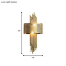 GobekUsa Modern 2-Head Gold Wall Sconce Lamp with Mesh Drum Shade