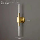 GobekUsa Gold Metal and Glass Wall Sconce Light for Bathroom, Bedroom, Aisle, and Foyer