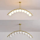GobekUsa Modern Gold Metal Pendant Lighting with Glass Spherical Shade - Ideal for Dining Table or Island Ceiling