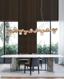 GobekUsa Modern Gold Metal Pendant Lighting with Glass Spherical Shade - Ideal for Dining Table or Island Ceiling