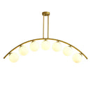 GobekUsa Modern Gold Metal Pendant Lighting with Glass Spherical Shade - Ideal for Dining Table or Island Ceiling