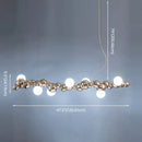 GobekUsa Modern Gold Metal Pendant Lighting with Glass Spherical Shade - Ideal for Dining Table or Island Ceiling