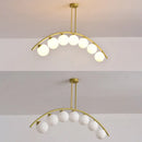 GobekUsa Modern Gold Metal Pendant Lighting with Glass Spherical Shade - Ideal for Dining Table or Island Ceiling