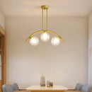 GobekUsa Modern Gold Metal Pendant Lighting with Glass Spherical Shade - Ideal for Dining Table or Island Ceiling