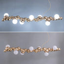 GobekUsa Modern Gold Metal Pendant Lighting with Glass Spherical Shade - Ideal for Dining Table or Island Ceiling