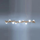 GobekUsa Modern Gold Metal Pendant Lighting with Glass Spherical Shade - Ideal for Dining Table or Island Ceiling