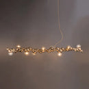 GobekUsa Modern Gold Metal Pendant Lighting with Glass Spherical Shade - Ideal for Dining Table or Island Ceiling
