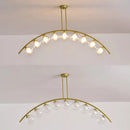 GobekUsa Modern Gold Metal Pendant Lighting with Glass Spherical Shade - Ideal for Dining Table or Island Ceiling