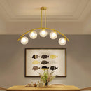 GobekUsa Modern Gold Metal Pendant Lighting with Glass Spherical Shade - Ideal for Dining Table or Island Ceiling