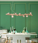 GobekUsa Modern Gold Metal Pendant Lighting with Glass Spherical Shade - Ideal for Dining Table or Island Ceiling