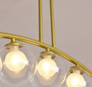 GobekUsa Modern Gold Metal Pendant Lighting with Glass Spherical Shade - Ideal for Dining Table or Island Ceiling
