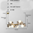 GobekUsa Gold Metal G9 LED Pendant Chandelier with Acrylic Flower Decor