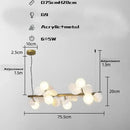 GobekUsa Gold Metal G9 LED Pendant Chandelier with Acrylic Flower Decor