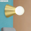 GobekUsa Metal Conical Sconce Wall Light - Modern Golden Wall Lamp with Frosted Glass Shade