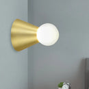 GobekUsa Metal Conical Sconce Wall Light - Modern Golden Wall Lamp with Frosted Glass Shade