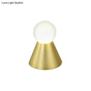 GobekUsa Metal Conical Sconce Wall Light - Modern Golden Wall Lamp with Frosted Glass Shade