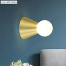 GobekUsa Metal Conical Sconce Wall Light - Modern Golden Wall Lamp with Frosted Glass Shade