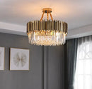 GobekUsa Gold Metal Crystal Chandelier Pendant with G9 Led Bulb