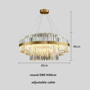 GobekUsa Gold Metal Crystal Pendant Light - Dimmable LED Hanging Lamp