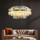 GobekUsa Gold Metal Crystal Pendant Light - Dimmable LED Hanging Lamp