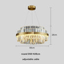 GobekUsa Gold Metal Crystal Pendant Light - Dimmable LED Hanging Lamp