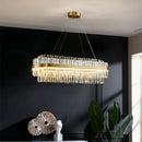GobekUsa Gold Metal Crystal Pendant Light - Dimmable LED Hanging Lamp