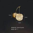 GobekUsa Gold Metal Crystal Wall Light for Bedroom, Stairs, Aisle - Adjustable Wire, G9 Bulb
