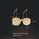 GobekUsa Gold Metal Crystal Wall Light for Bedroom, Stairs, Aisle - Adjustable Wire, G9 Bulb