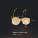 GobekUsa Gold Metal Crystal Wall Light for Bedroom, Stairs, Aisle - Adjustable Wire, G9 Bulb