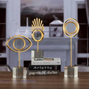 GobekUsa Golden Metal Eyes Magnifying Glass with Crystal Glass Base - Modern Home Decoration