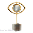 GobekUsa Golden Metal Eyes Magnifying Glass with Crystal Glass Base - Modern Home Decoration