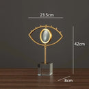 GobekUsa Golden Metal Eyes Magnifying Glass with Crystal Glass Base - Modern Home Decoration