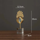GobekUsa Golden Metal Eyes Magnifying Glass with Crystal Glass Base - Modern Home Decoration