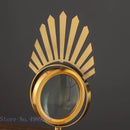 GobekUsa Golden Metal Eyes Magnifying Glass with Crystal Glass Base - Modern Home Decoration