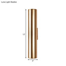 GobekUsa Gold Cylinder Wall Sconce Fixture Modern Style 2"/3" Width LED Metal Wall Lamp in Gold for Corridor