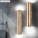 GobekUsa Gold Cylinder Wall Sconce Fixture Modern Style 2"/3" Width LED Metal Wall Lamp in Gold for Corridor