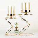 GobekUsa Gold Metal Frame Glass Candle Holder - Wedding Centerpieces & Home Decor