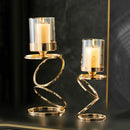 GobekUsa Gold Metal Frame Glass Candle Holder - Wedding Centerpieces & Home Decor