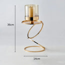 GobekUsa Gold Metal Frame Glass Candle Holder - Wedding Centerpieces & Home Decor