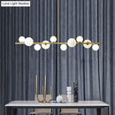 GobekUsa Contemporary Gold Metal Island Pendant Light with Glass Sphere for Dining Table