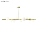 GobekUsa Contemporary Gold Metal Island Pendant Light with Glass Sphere for Dining Table