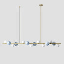 GobekUsa Contemporary Gold Metal Island Pendant Light with Glass Sphere for Dining Table