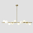 GobekUsa Contemporary Gold Metal Island Pendant Light with Glass Sphere for Dining Table