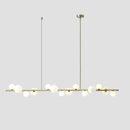 GobekUsa Contemporary Gold Metal Island Pendant Light with Glass Sphere for Dining Table
