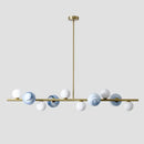 GobekUsa Contemporary Gold Metal Island Pendant Light with Glass Sphere for Dining Table
