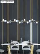 GobekUsa Contemporary Gold Metal Island Pendant Light with Glass Sphere for Dining Table