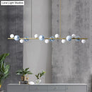 GobekUsa Contemporary Gold Metal Island Pendant Light with Glass Sphere for Dining Table