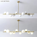 GobekUsa Contemporary Gold Metal Island Pendant Light with Glass Sphere for Dining Table