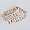 Modern gold metal glass soap dish bathroom wall mounted basket by Decorbites